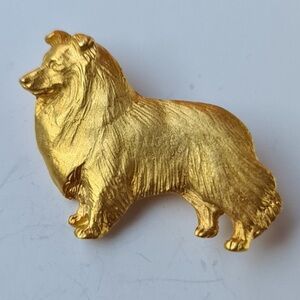ChemaSotoca Gold Plated Shetland Sheepdog Brooch